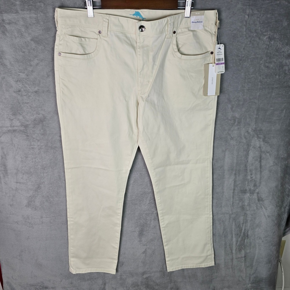 Tommy Bahama Boracay 5 Pocket Pants‎ Mens 38x30 Bleached Sand Cream T115497 NEW